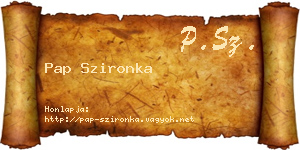 Pap Szironka névjegykártya